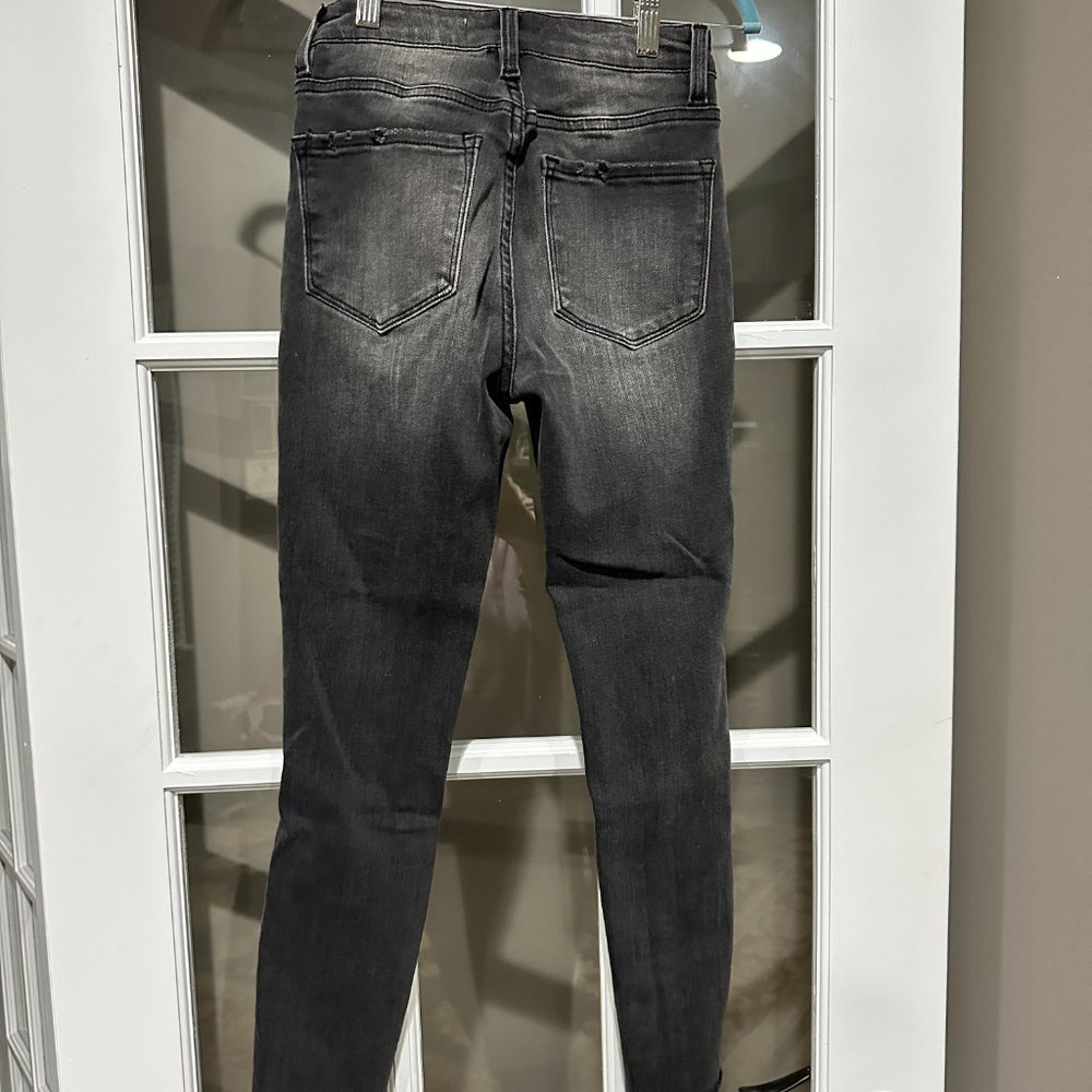 Never Worn! Distressed Button Fly Black Jeans Ver… - image 2